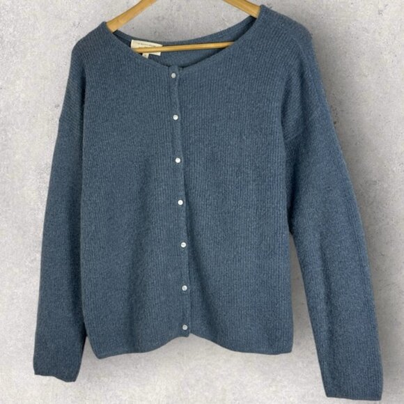 Sezane Gaspard Reversible Sweater Size Small Vintage Blue Cardigan Knit Mohair S - Picture 4 of 12